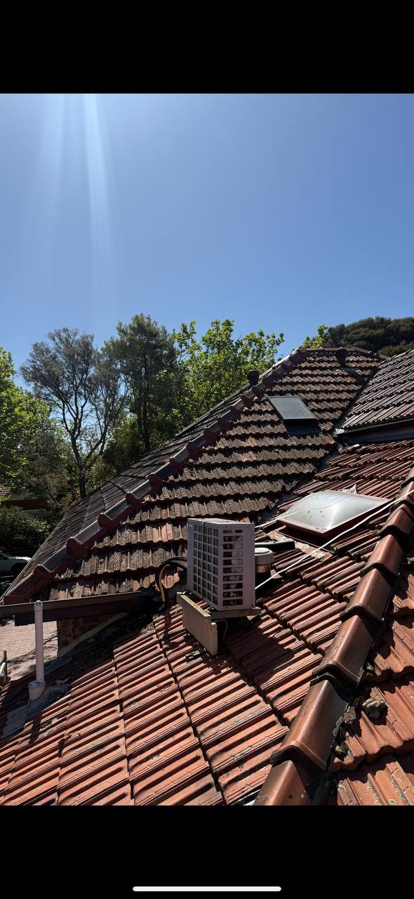 After: Repaired roof with new ridge capping